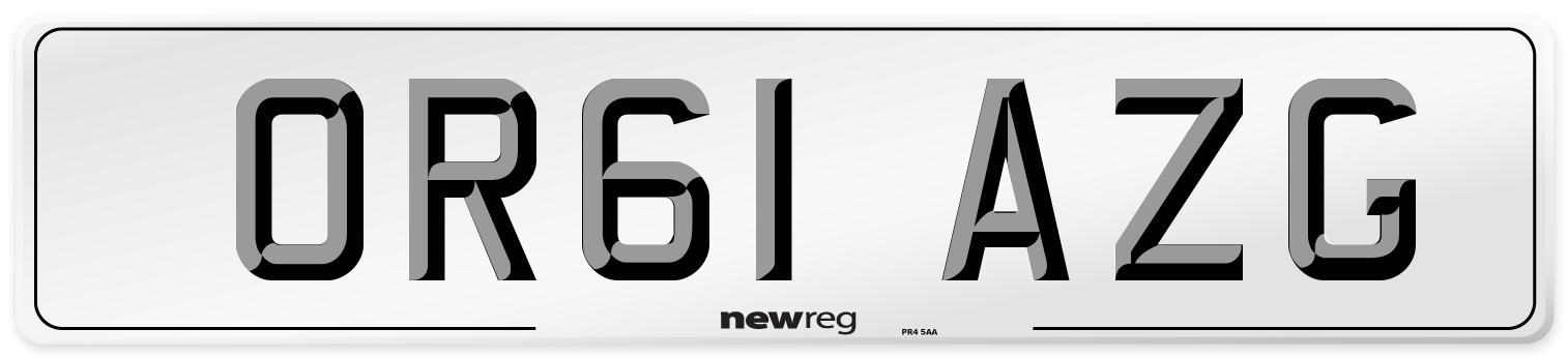 OR61 AZG Number Plate from New Reg